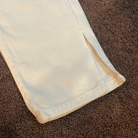 ASOS Femme Luxe mid-waist straight leg jean with side slits in white - Picture 6 of 8